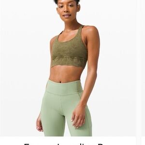 Lululemon Energy Longline Bra size 6 Ice Wash Moss Green